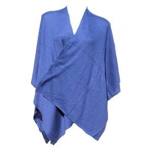 100% Soft Extra Fine Cashmere Cape or Wrap Made in Nepal Blue